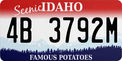 ID license plate 4B3792M