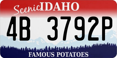 ID license plate 4B3792P