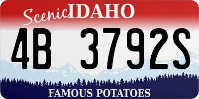 ID license plate 4B3792S