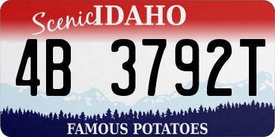 ID license plate 4B3792T