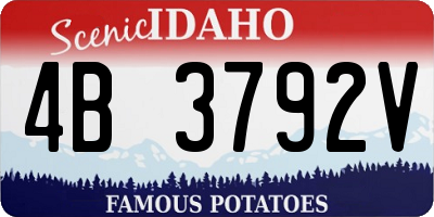 ID license plate 4B3792V