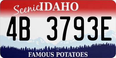 ID license plate 4B3793E