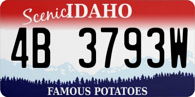 ID license plate 4B3793W