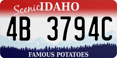 ID license plate 4B3794C