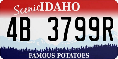 ID license plate 4B3799R