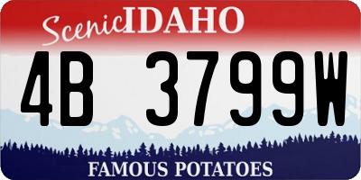 ID license plate 4B3799W