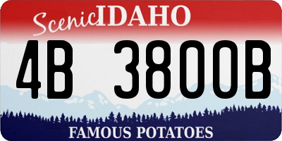 ID license plate 4B3800B