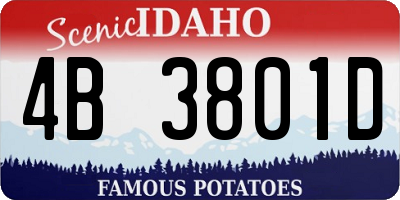 ID license plate 4B3801D