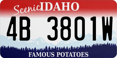 ID license plate 4B3801W