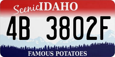 ID license plate 4B3802F
