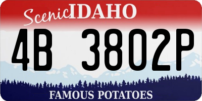 ID license plate 4B3802P