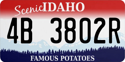 ID license plate 4B3802R