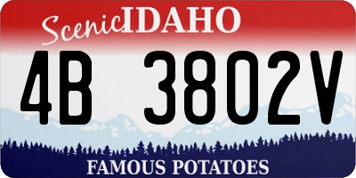 ID license plate 4B3802V