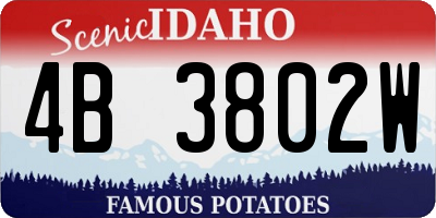 ID license plate 4B3802W