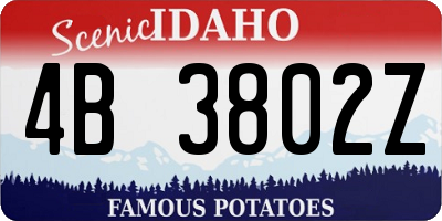 ID license plate 4B3802Z