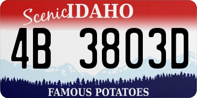ID license plate 4B3803D