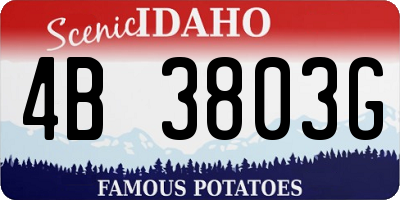 ID license plate 4B3803G