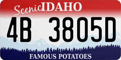 ID license plate 4B3805D