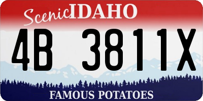 ID license plate 4B3811X