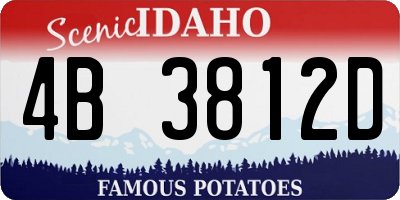ID license plate 4B3812D