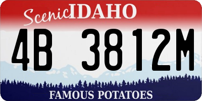 ID license plate 4B3812M