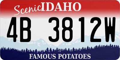 ID license plate 4B3812W