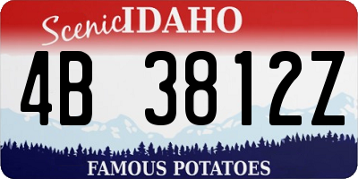 ID license plate 4B3812Z
