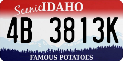 ID license plate 4B3813K