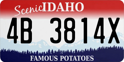 ID license plate 4B3814X