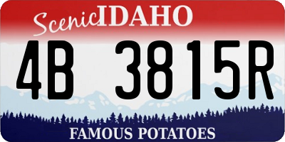 ID license plate 4B3815R