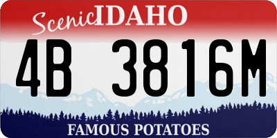ID license plate 4B3816M