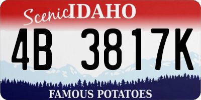 ID license plate 4B3817K