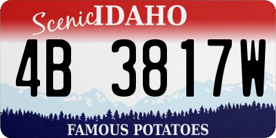 ID license plate 4B3817W