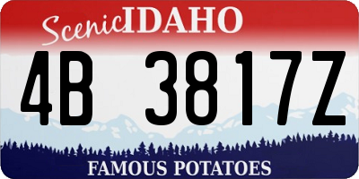 ID license plate 4B3817Z