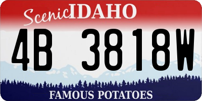 ID license plate 4B3818W
