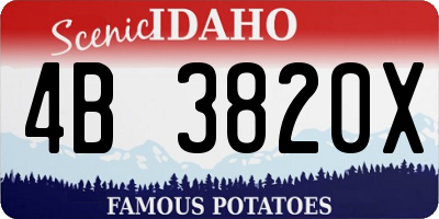 ID license plate 4B3820X