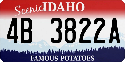 ID license plate 4B3822A