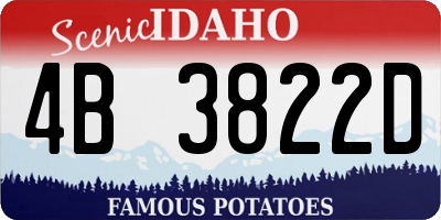 ID license plate 4B3822D