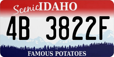 ID license plate 4B3822F