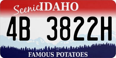 ID license plate 4B3822H