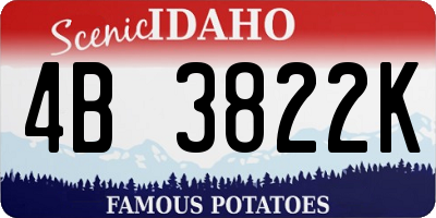 ID license plate 4B3822K