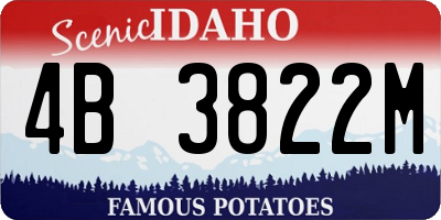 ID license plate 4B3822M