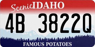 ID license plate 4B3822Q