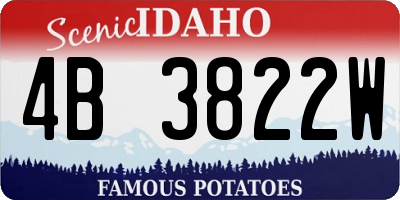 ID license plate 4B3822W