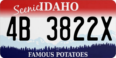 ID license plate 4B3822X