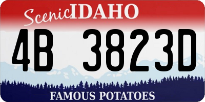 ID license plate 4B3823D