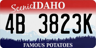 ID license plate 4B3823K