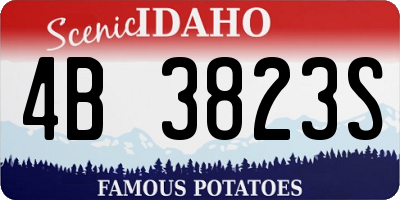 ID license plate 4B3823S