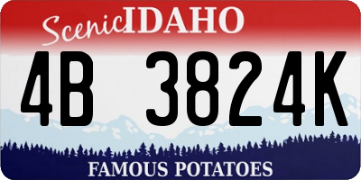 ID license plate 4B3824K