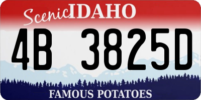 ID license plate 4B3825D